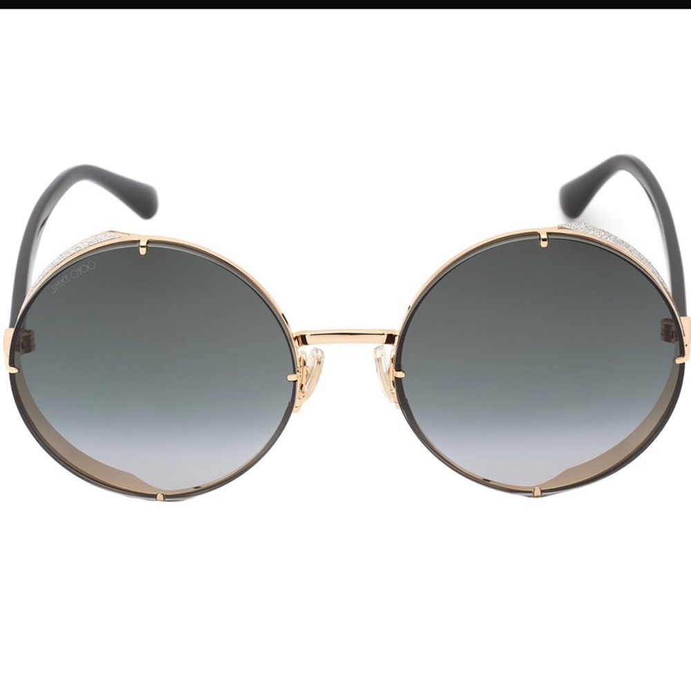JIMMY CHOO Round Glitter Details Sunglasses - Picture 2 of 11